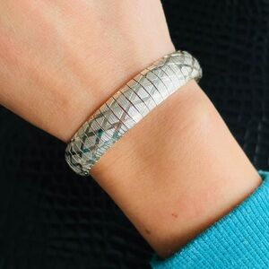 Elegant Silver Woven Bracelet for Women